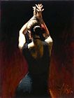 Famous Flamenco Paintings - flamenco dancer in black Dress